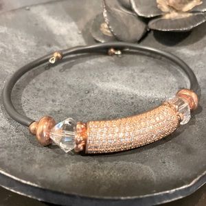 Rose gold & crystal beaded bracelet